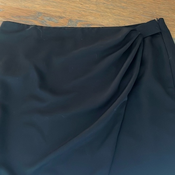 Worthington Mock Wrap Skirt Size 18 Black Side Zipper Lined Front Panel - Picture 2 of 13